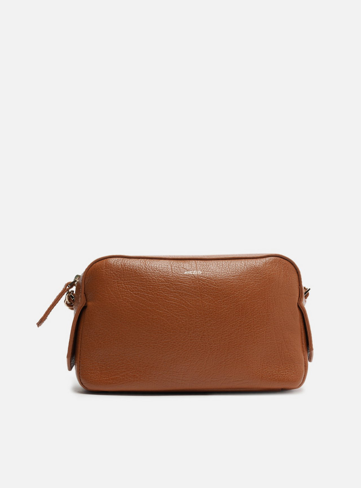 Bolsa Tiracolo Marrom Arezzo Couro Abraccio 2.0 Pequena