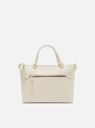 Bolsa Tote Branca Arezzo Média Bolso Frontal Zíper