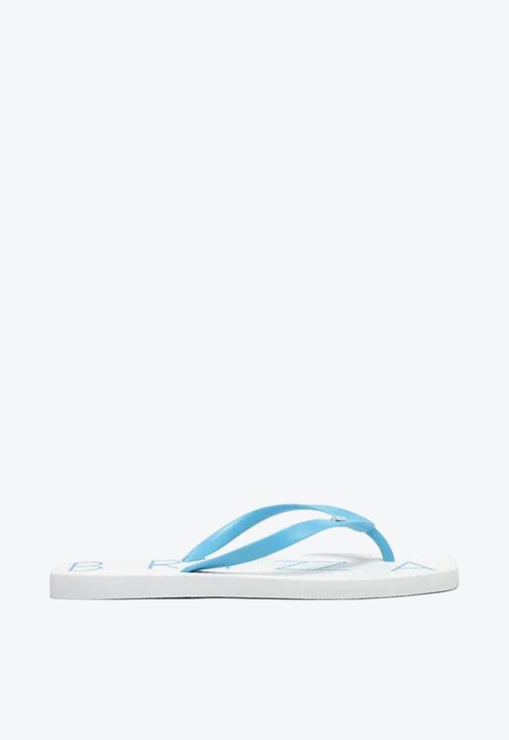 Chinelo De Dedo Branco Azul Brizza Tira