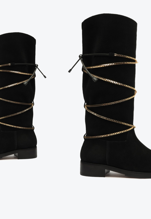 Bota Terrance Lace Camurça Preta