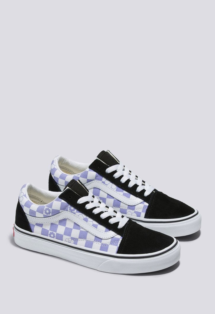 Tênis Old Skool Floral Checkerboard Lavender Black