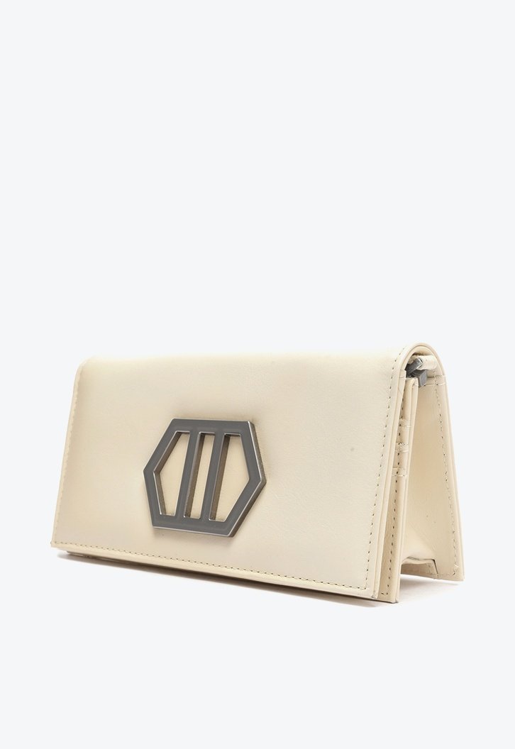 Bolsa Clutch Off-white Arezzo Couro Luana Pequena