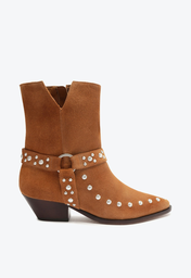 Bota Western Marrom Schutz Salto Bloco Baixo Camurça