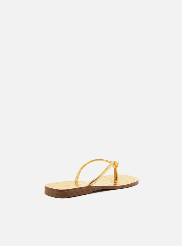 Rasteira Dourada Arezzo Tiras Flip Flop