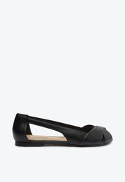 Sapatilha Preta Anacapri Peep Toe Recortes Aberta