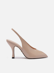 Peep Toe Rosa Verniz Salto Alto Slingback