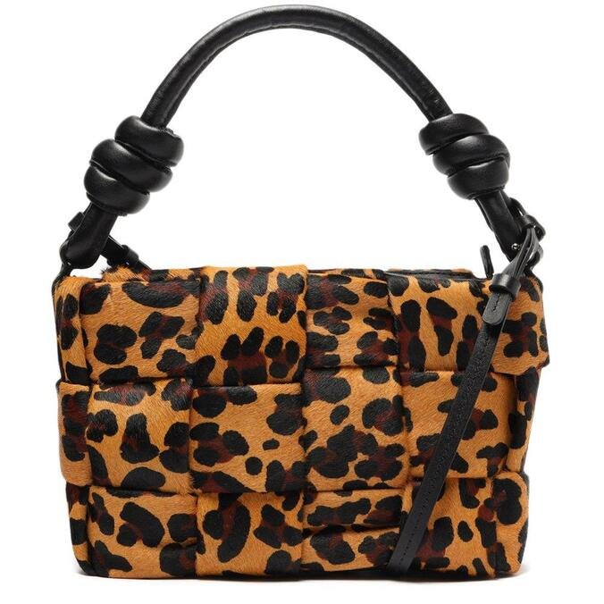 leopard print leather bolsa