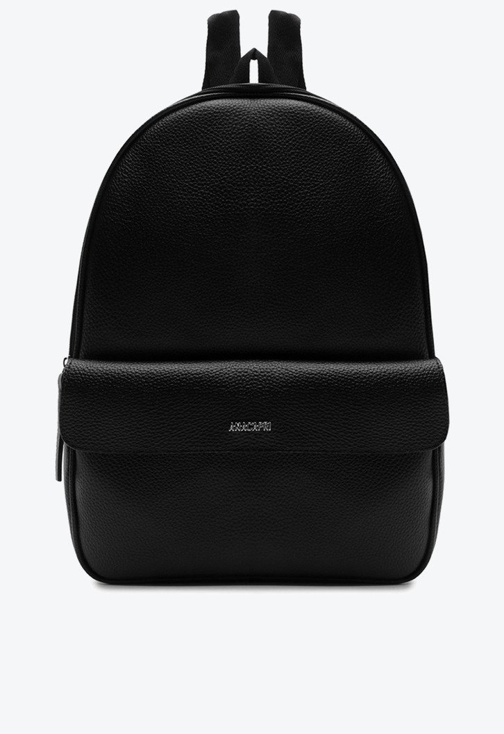 Mochila Grande Texturizada Preta