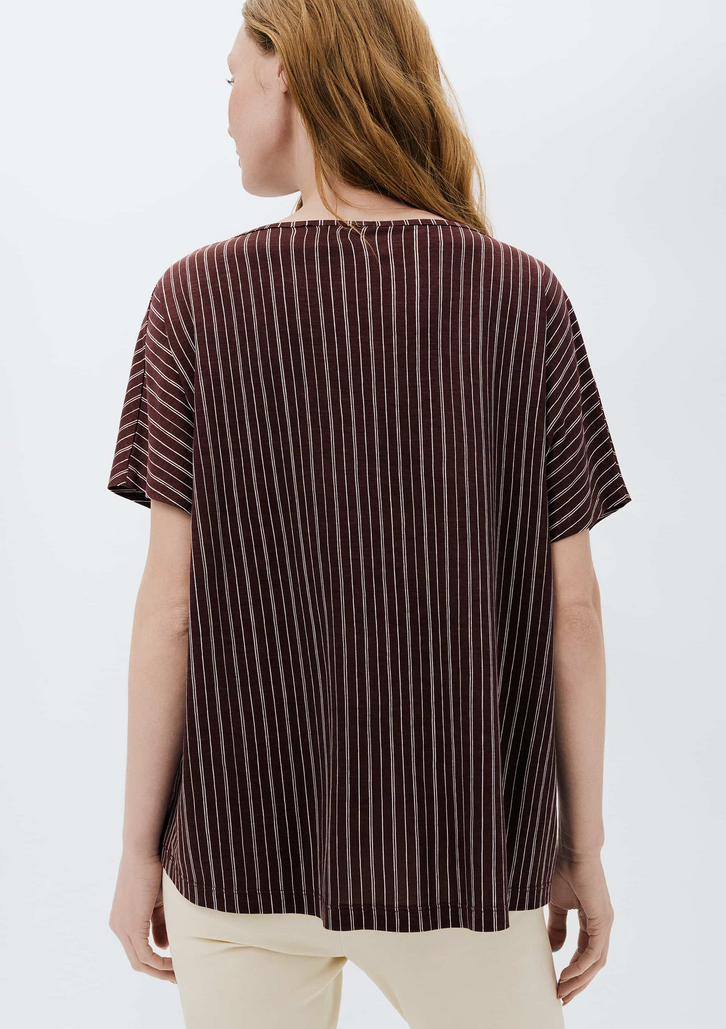Blusa Vinho Hering Manga Curta Estampada