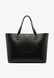 Bolsa Shopping Preta Schutz Grande Betty Couro Croco