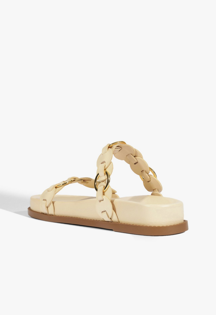 Sandália Papete Selina Sporty Couro Branca