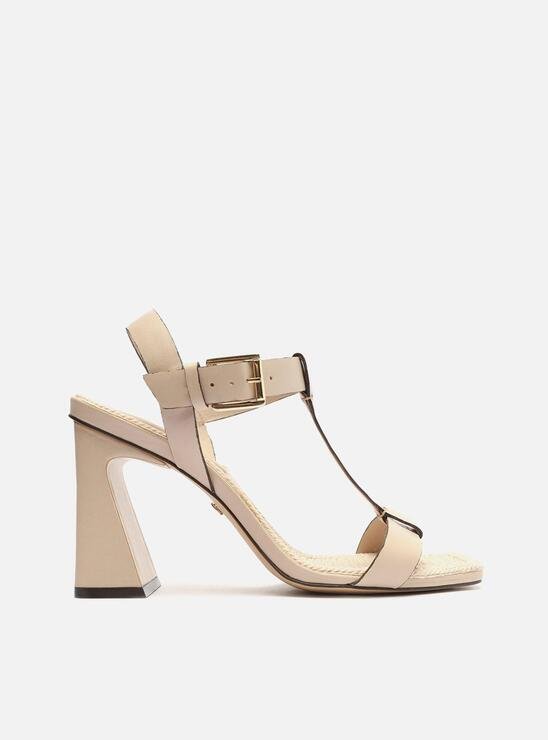 SANDÁLIA OFF-WHITE AREZZO COURO BLOCO FLARE