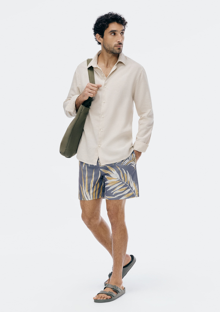 Shorts Cinza Hering Praia Estampado