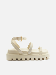 Papete Off-white Arezzo Couro Tira Croco Tratorada