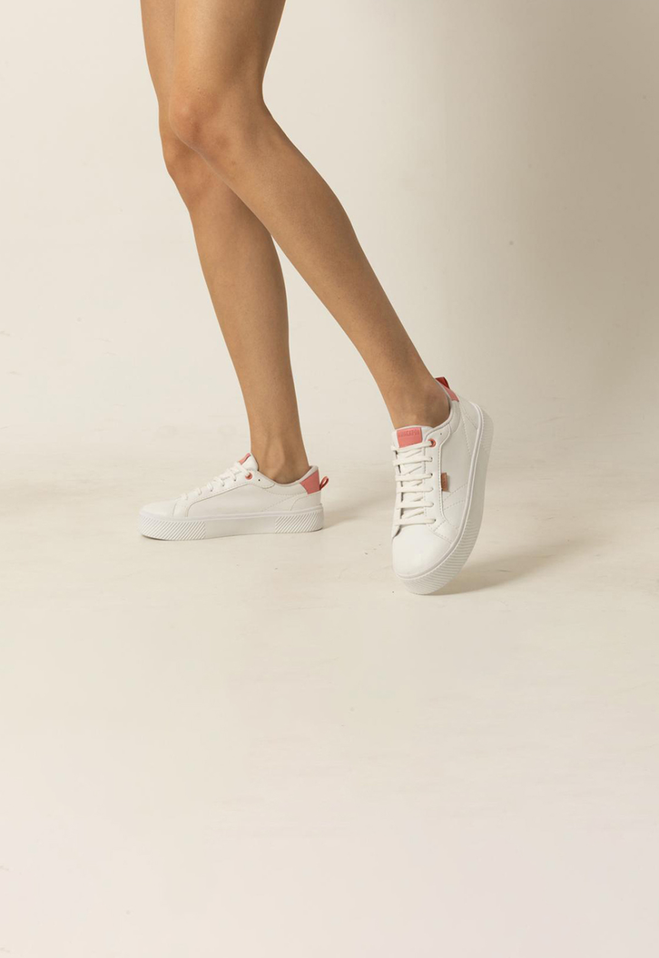 Tênis Flatform Branco Anacapri Lili Detalhe Rosa