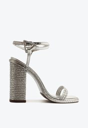 Sandália Prateada Schutz Couro Snake
