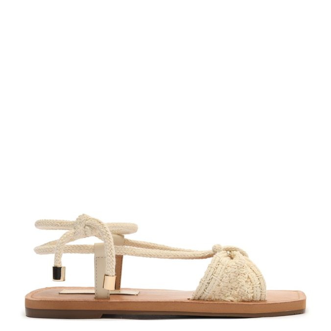 SANDÁLIA RASTEIRA OFF-WHITE AREZZO AMARRAÇÃO