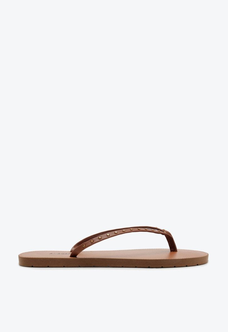 Rasteira Slim Tachas Marrom