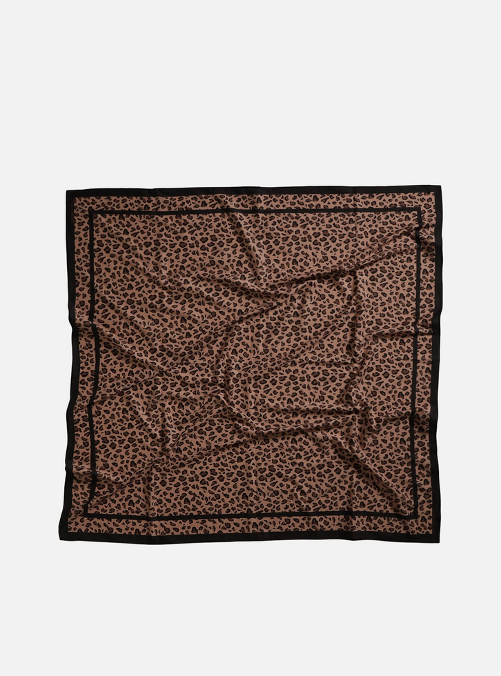 Lenço Marrom Animal Print Brizza | ZZ MALL