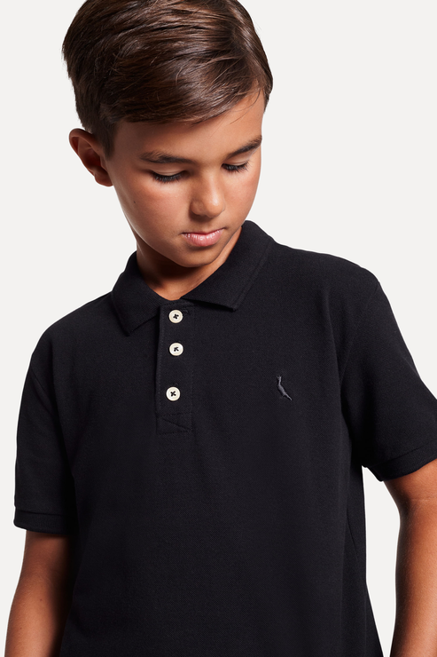 Camisa Polo Preta Reserva Mini Básica