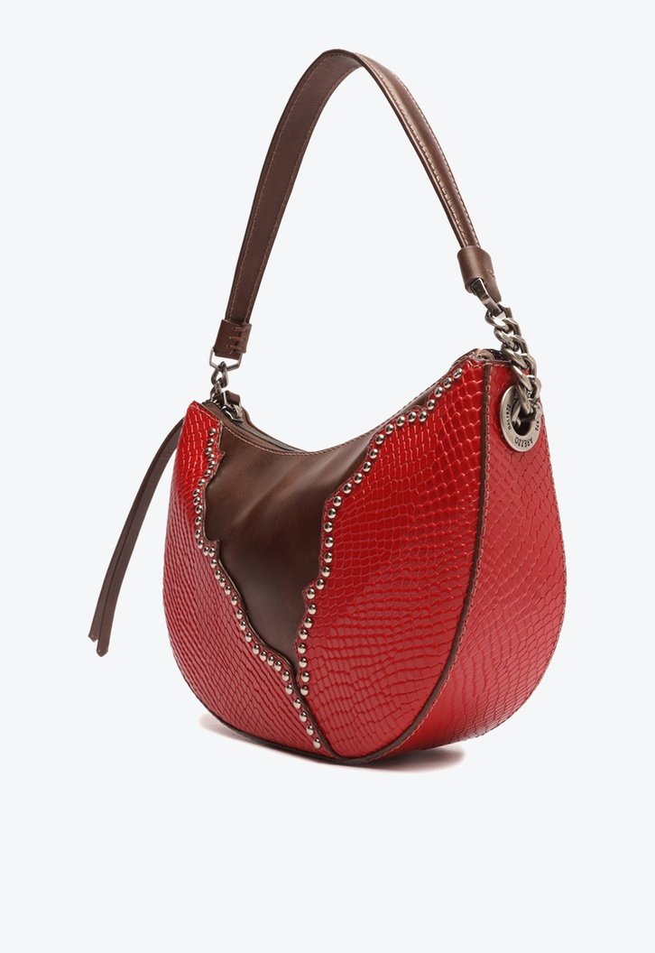 Bolsa Tiracolo Vermelha Arezzo Couro Snake Grande