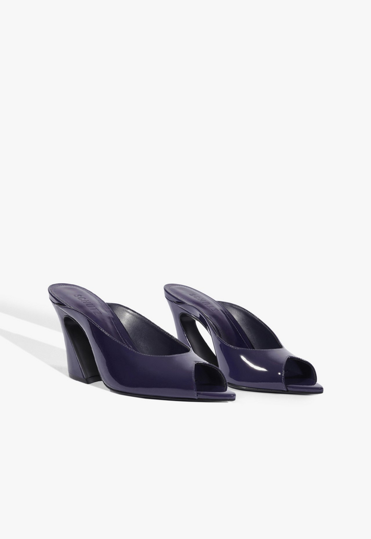Mule Lexi Block Couro Azul | ZZ MALL