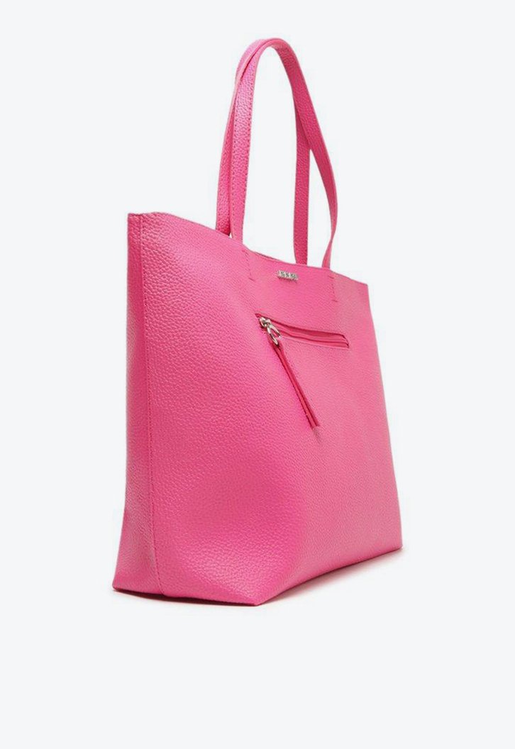 Bolsa Shopping Rosa Snake Zíper Grande