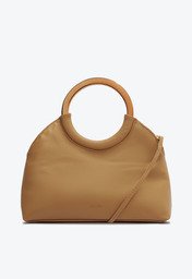 Bolsa Tiracolo Bege Anacapri Pequena Alça Metal
