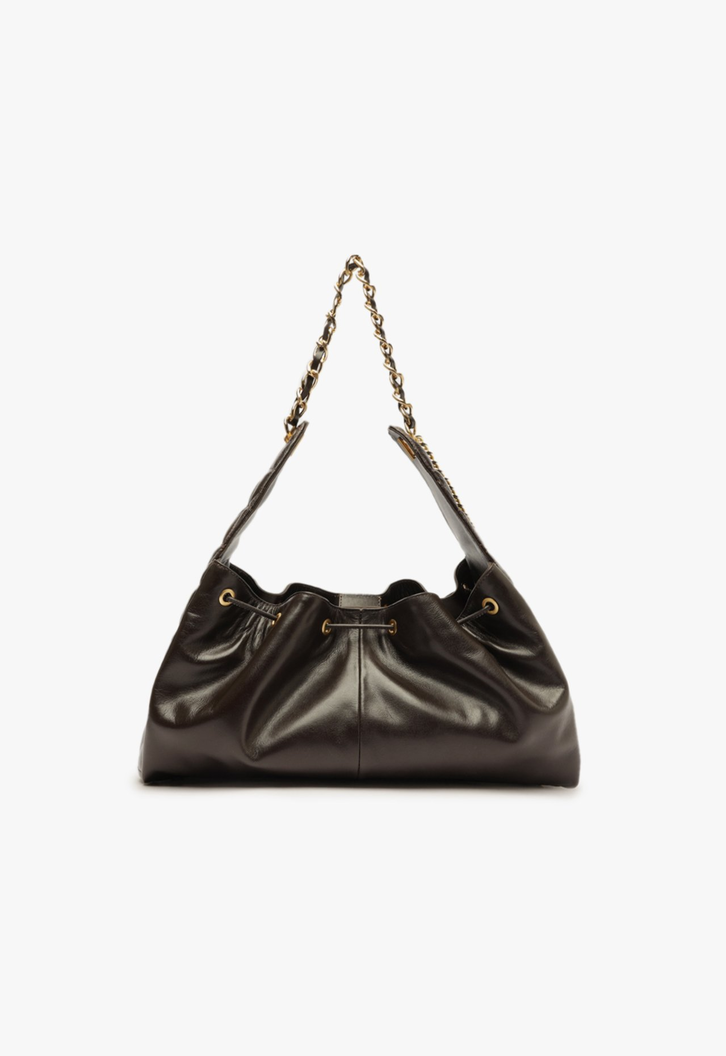 Bolsa Marrom Schutz Shoulder Elvie Couro | ZZ MALL