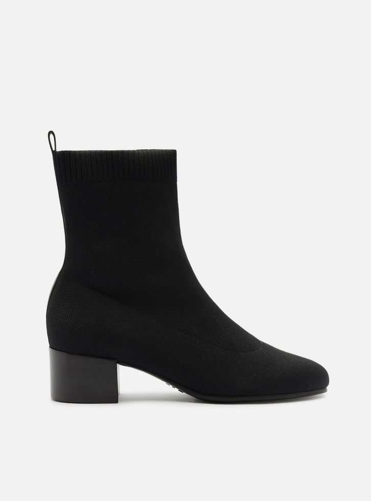 Bota Preta Cano Médio Salto Bloco