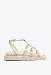 Sandália Papete Branca Anacapri Tiras Boho