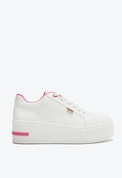 Tênis De Amarrar Branco Rosa Anacapri Sola Alta E Mia