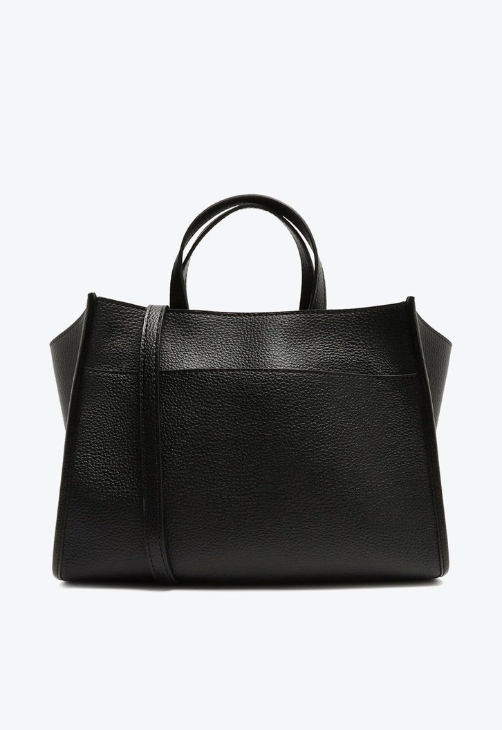 Bolsa Tote Preta Grande Logo Perfurado