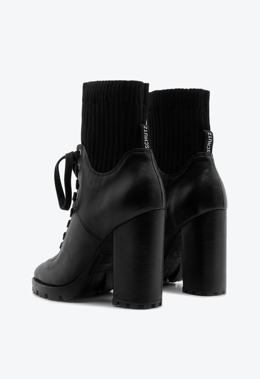 Combat Schutz Boot Salto Knit Black