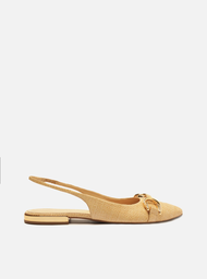 Sapatilha Dourada Arezzo Snake Bico Fino Slingback Bridão | ZZ MALL