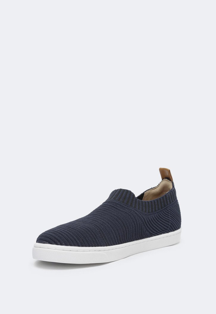 Tênis Slip On Azul Knit