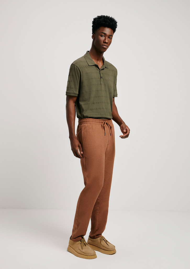 Camisa Polo Verde Musgo Hering Manga Curta Com Bordado