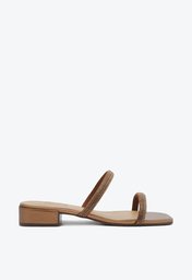 Sandália Mule Bronze Anacapri Duas Tiras Glam