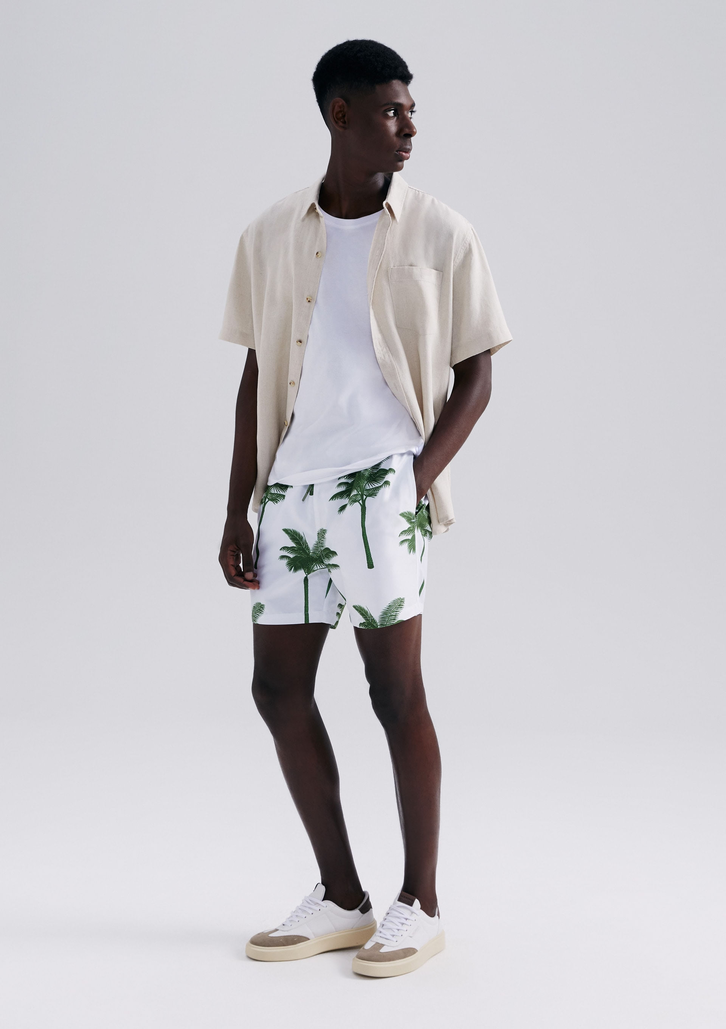 Shorts Branco Hering Praia Estampado