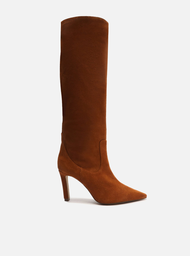 Bota Marrom Arezzo Nobuck Cano Longo Hailey