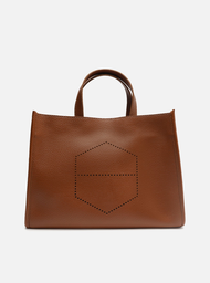 Bolsa Tote Marrom Arezzo Grande Logo Perfurado