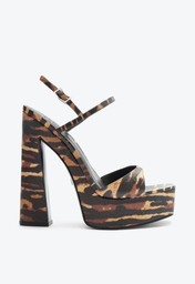 Sandália Animal Print Schutz New Wedge Couro Onça