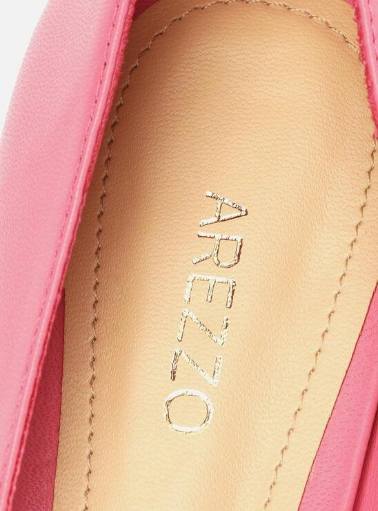 SAPATILHA ROSA PINK AREZZO COURO BICO FINO