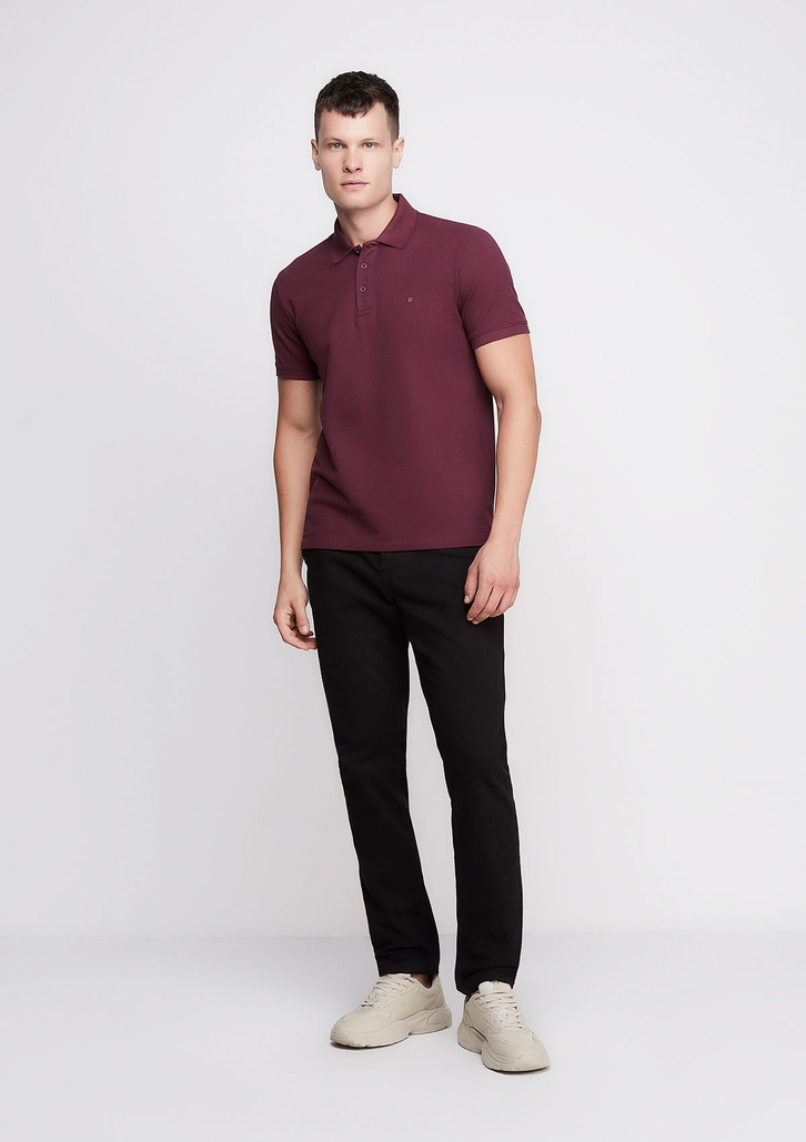 Camisa Polo Roxa Dzarm Em Malha Piquet