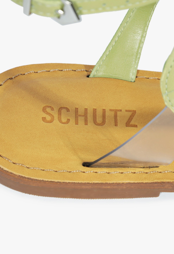 Sandália Rasteira Verde Schutz | ZZ MALL