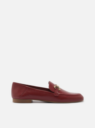 Mocassim Vermelho Couro Bridão Metálico Luma