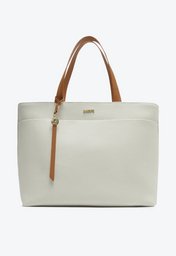 Bolsa Shopping Branca Anacapri Grande Alça Marrom Bag Charm