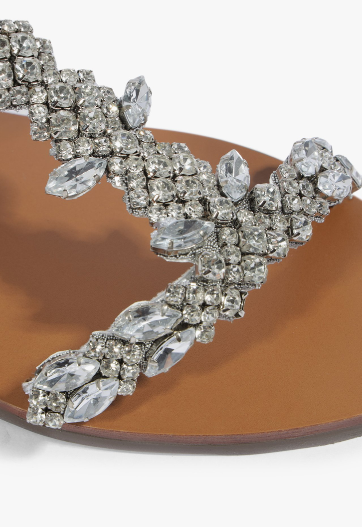Sandália Rasteira Metallic Prata