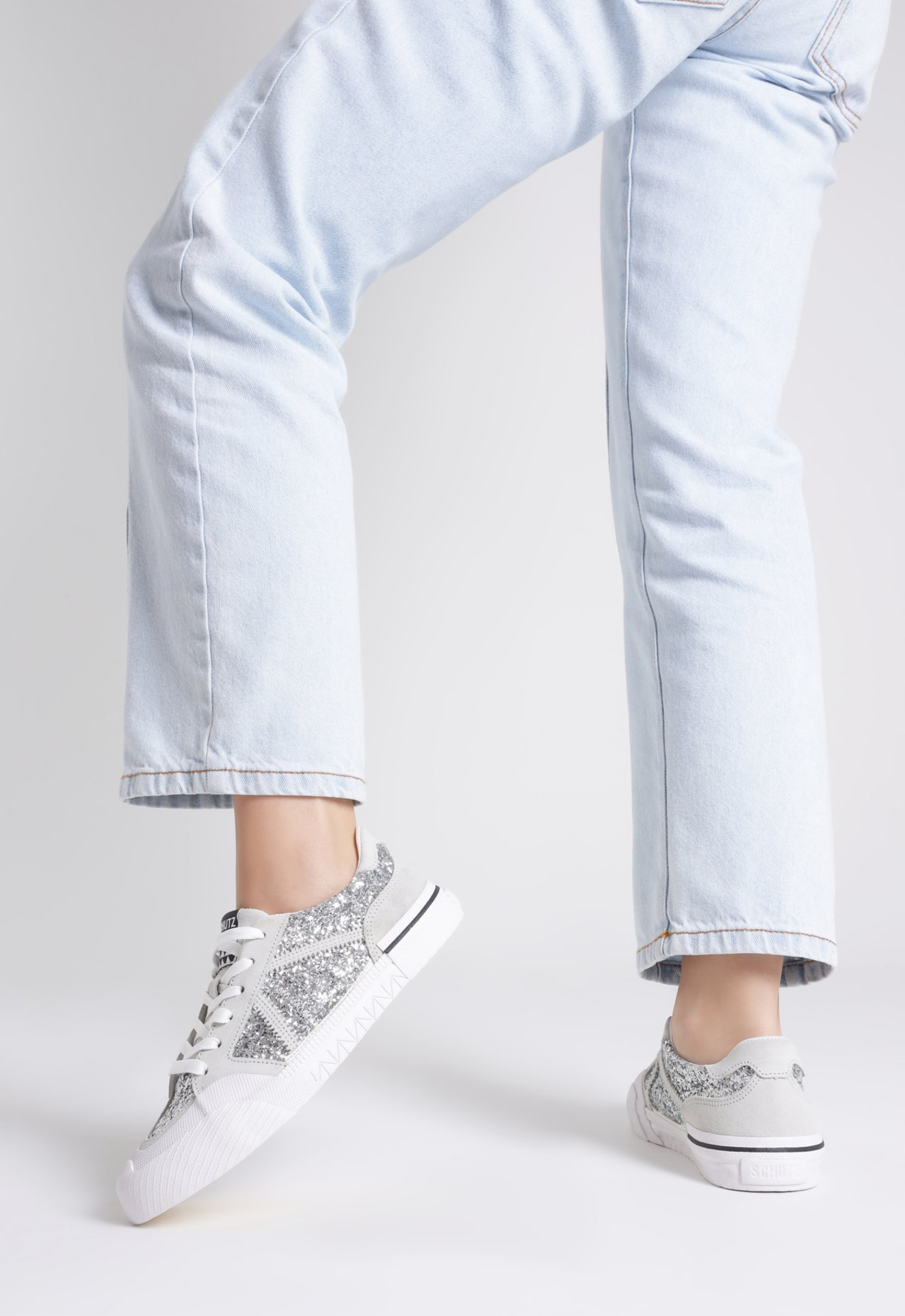 Tênis Prateado Schutz Glitter | ZZ MALL