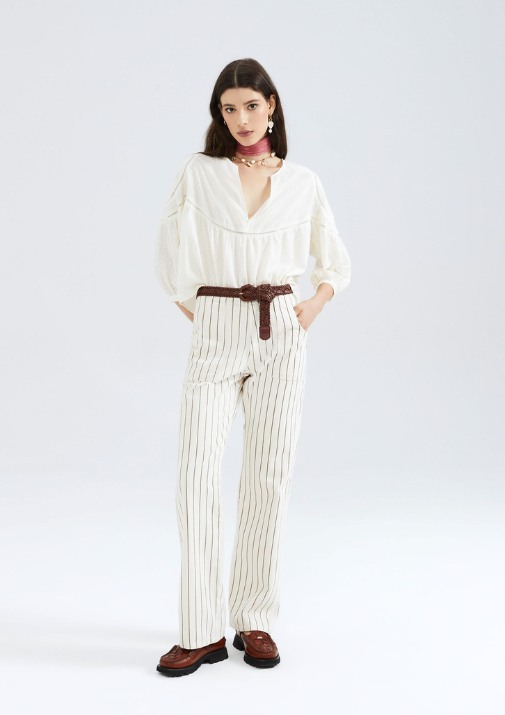 Blusa Creme Hering Feminina Manga 3/4 Maquinetada